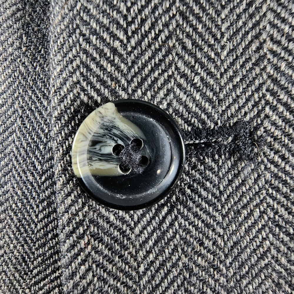 Stafford Signature Mens 46R‎ Blazer Silk Camel Hair Grey Herringbone Sport Coat - Picture 4 of 14